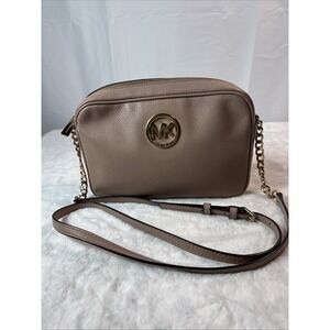 Michael Kors Fulton Crossbody  Bag Blush Pink W/ Gold Accents